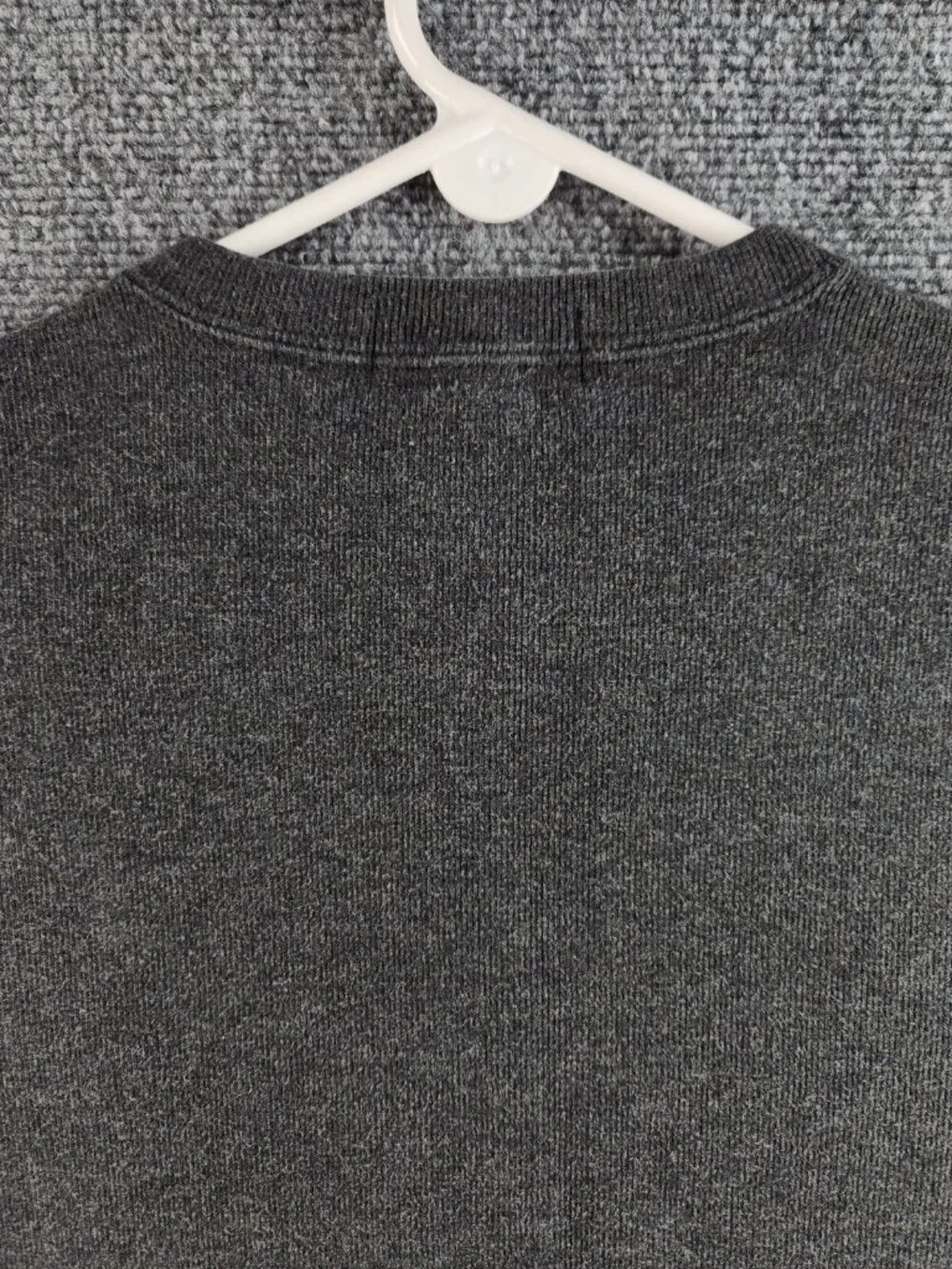 Polo Ralph Lauren Mediumweight Large Knit Gray Cotton V Neck Sweater Pony Logo